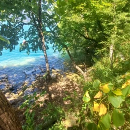 Plage secrete à talloires, jet de la rose